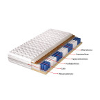 Materac Marcello LUX H5 twardy, 7 stref, antyalegiczny, latex, kokos