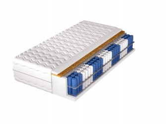 Materac Mara H3/H5 średnio twardy/twardy, dwustronny, 7 stref, kokos, sprężyny kieszeniowe