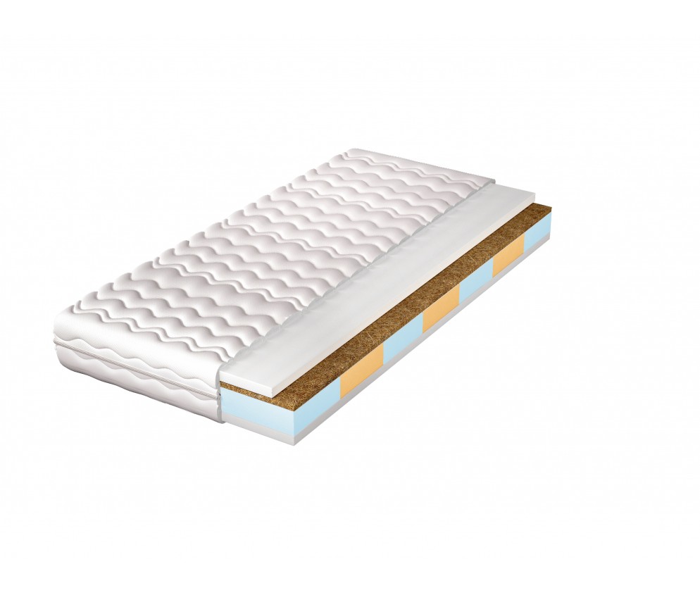 Materac Leyla H3/H5 średnio twardy/twardy, hypoalergiczny, 7 stref twardości, kokos