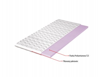 Materac nawierzchniowy Katarzyna, piankowy, hypoalergiczny, H2
