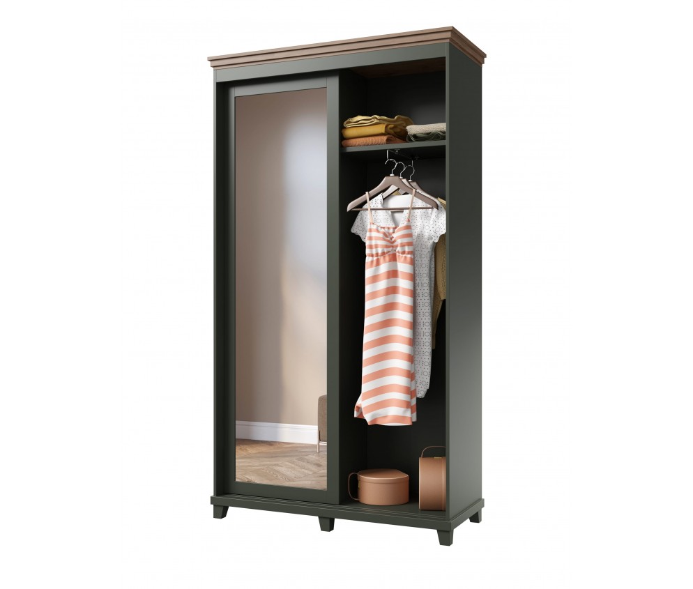 Szafa Evora 2D przesuwna Zielony/Dąb Lefaks 120