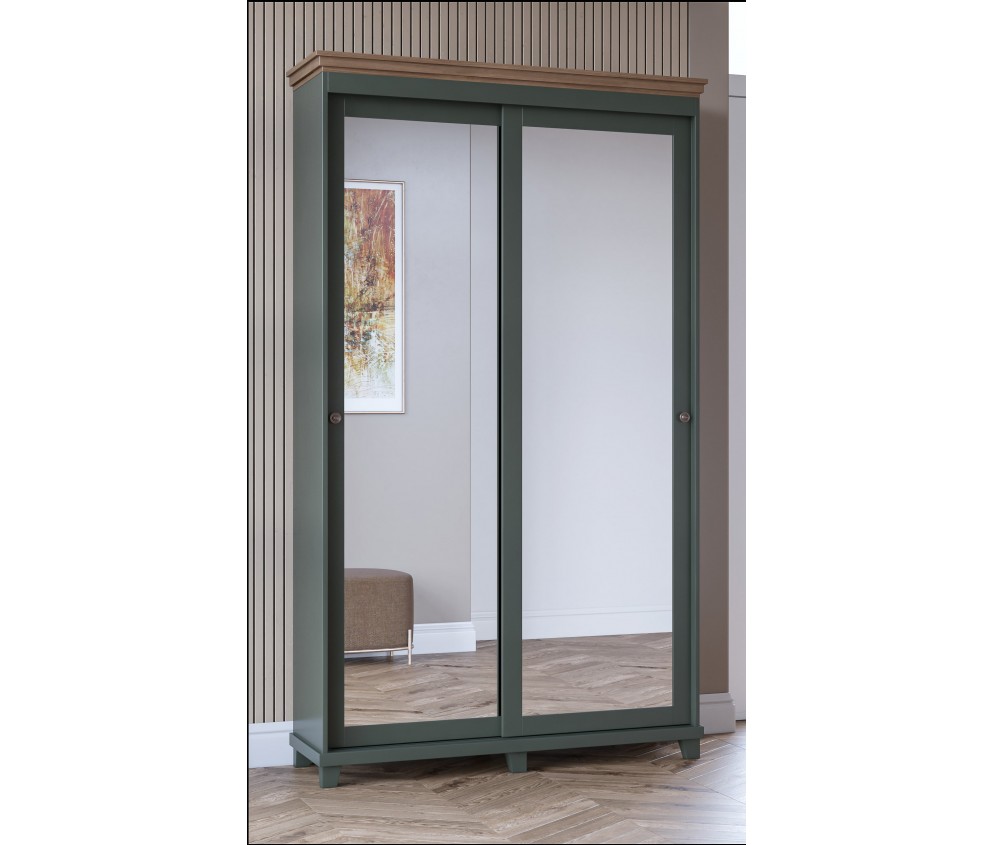 Szafa Evora 2D przesuwna Zielony/Dąb Lefaks 120