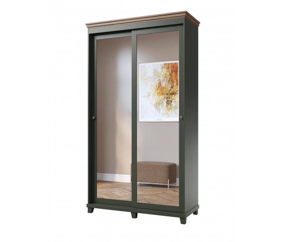 Szafa Evora 2D przesuwna Zielony/Dąb Lefaks 120