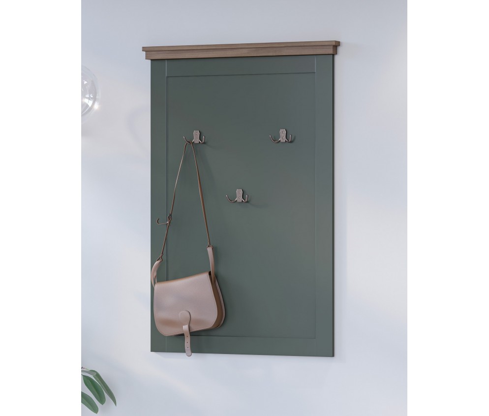 Panel z wieszakami Evora Zielony/Dąb Lefaks 71