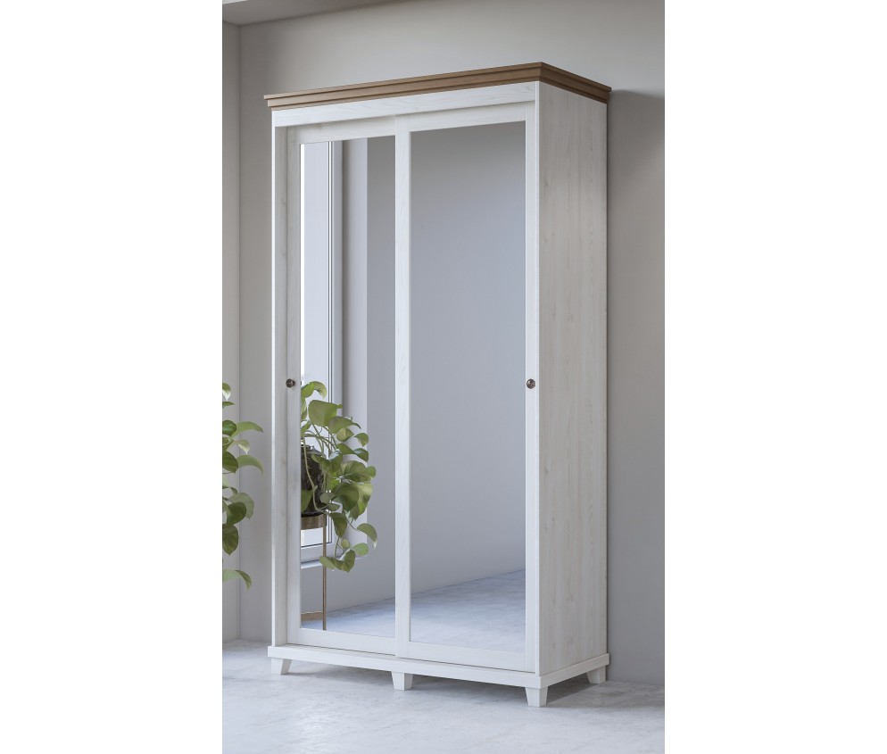 Szafa Evora 2D przesuwna Biały Abiskoash/Dąb Lefkas 120