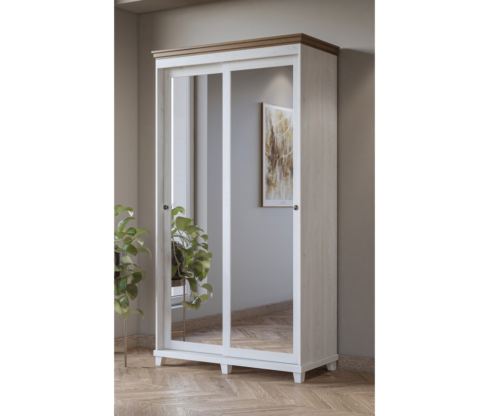 Szafa Evora 2D przesuwna Biały Abiskoash/Dąb Lefkas 120