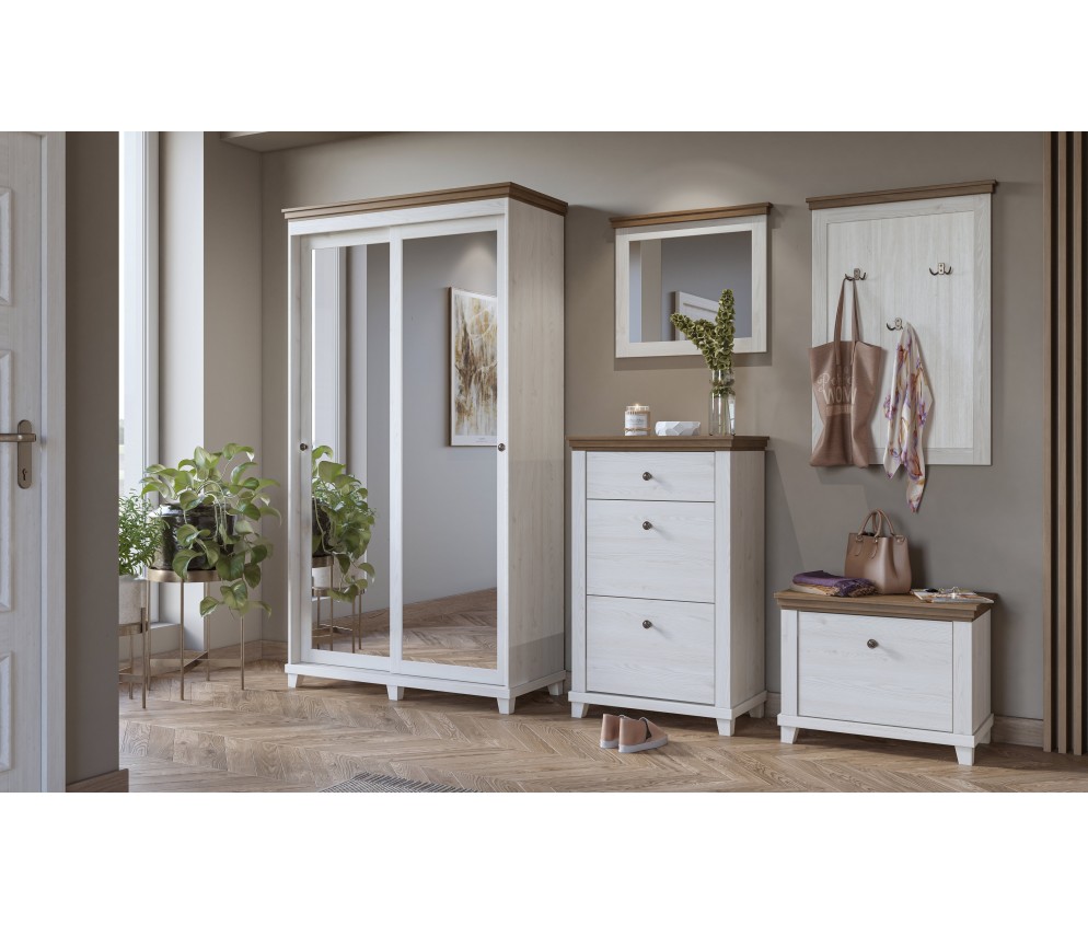 Szafa Evora 2D przesuwna Biały Abiskoash/Dąb Lefkas 120