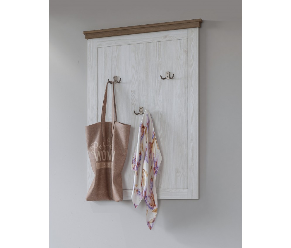 Panel z wieszakami Evora Biały Abiskoash/Dąb Lefkas 71