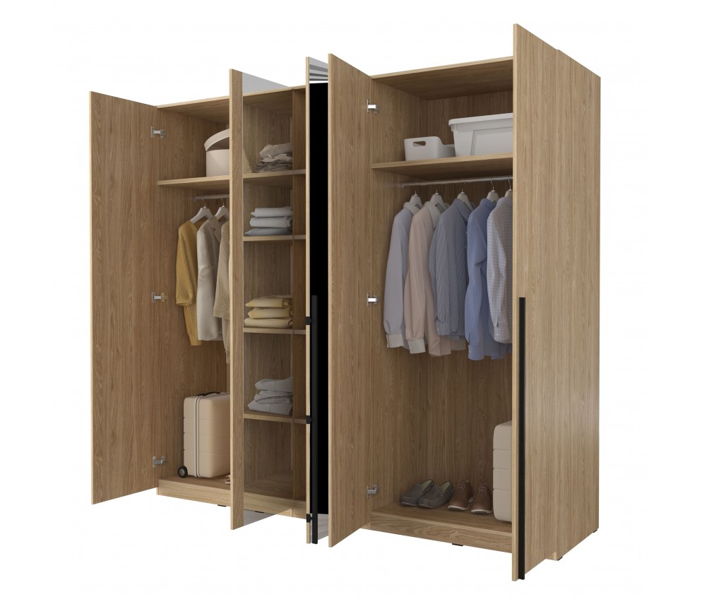 Szafa Lenny 5D z lustrem dąb olejowany 225