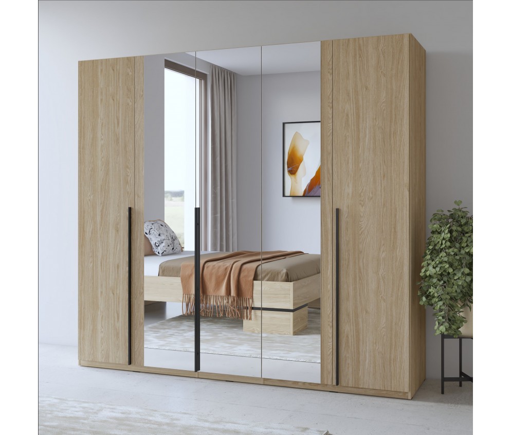 Szafa Lenny 5D z lustrem dąb olejowany 225