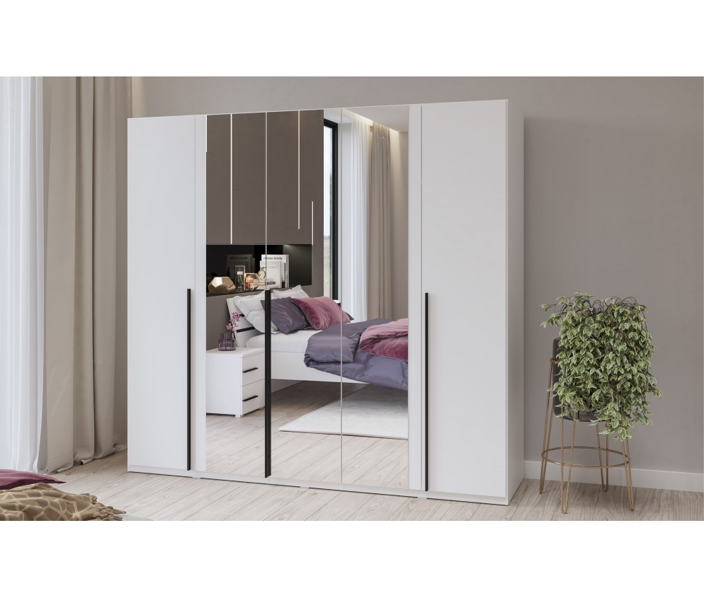 Szafa Lenny 5D z lustrem biały 225