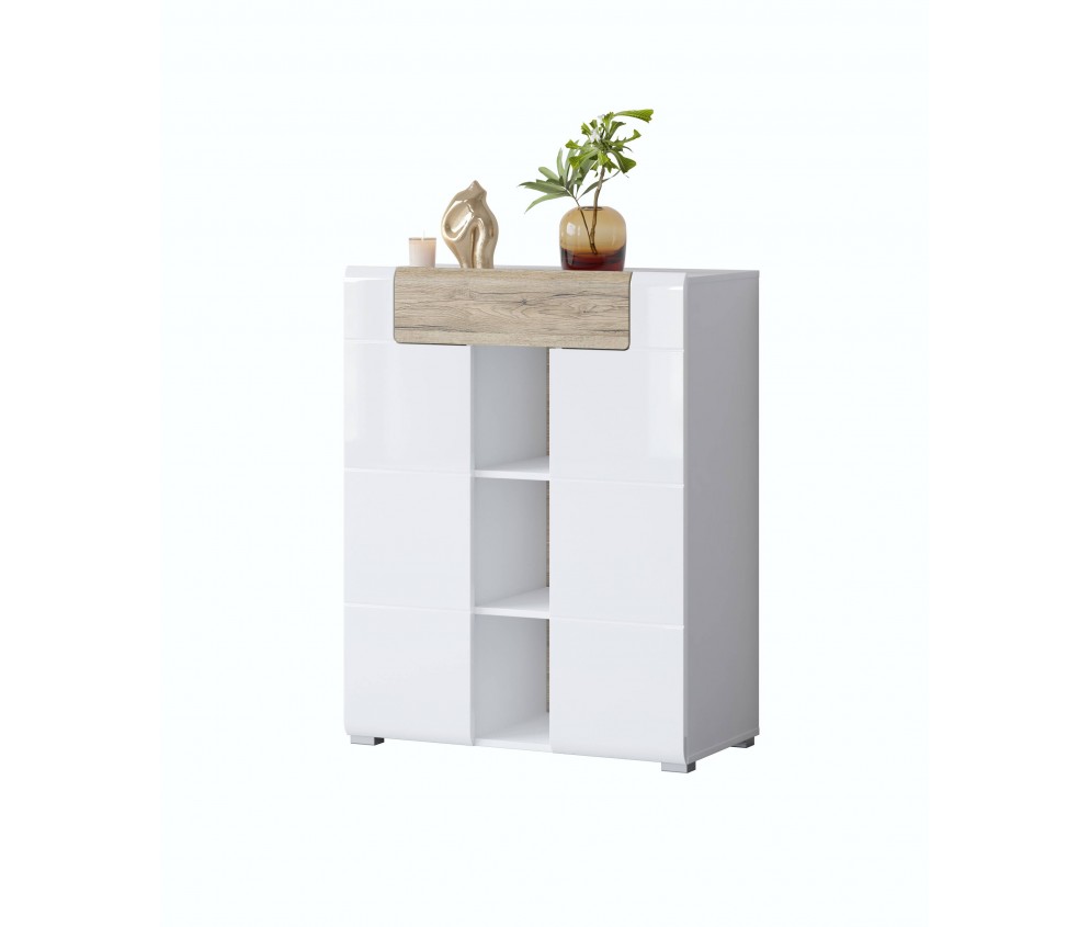 Komoda 2D1SZ Tamariso 83 Biały Połysk/San Remo