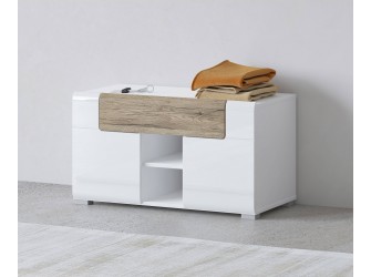 Komoda niska 2D1SZ Tamariso 83 Biały Połysk/San Remo