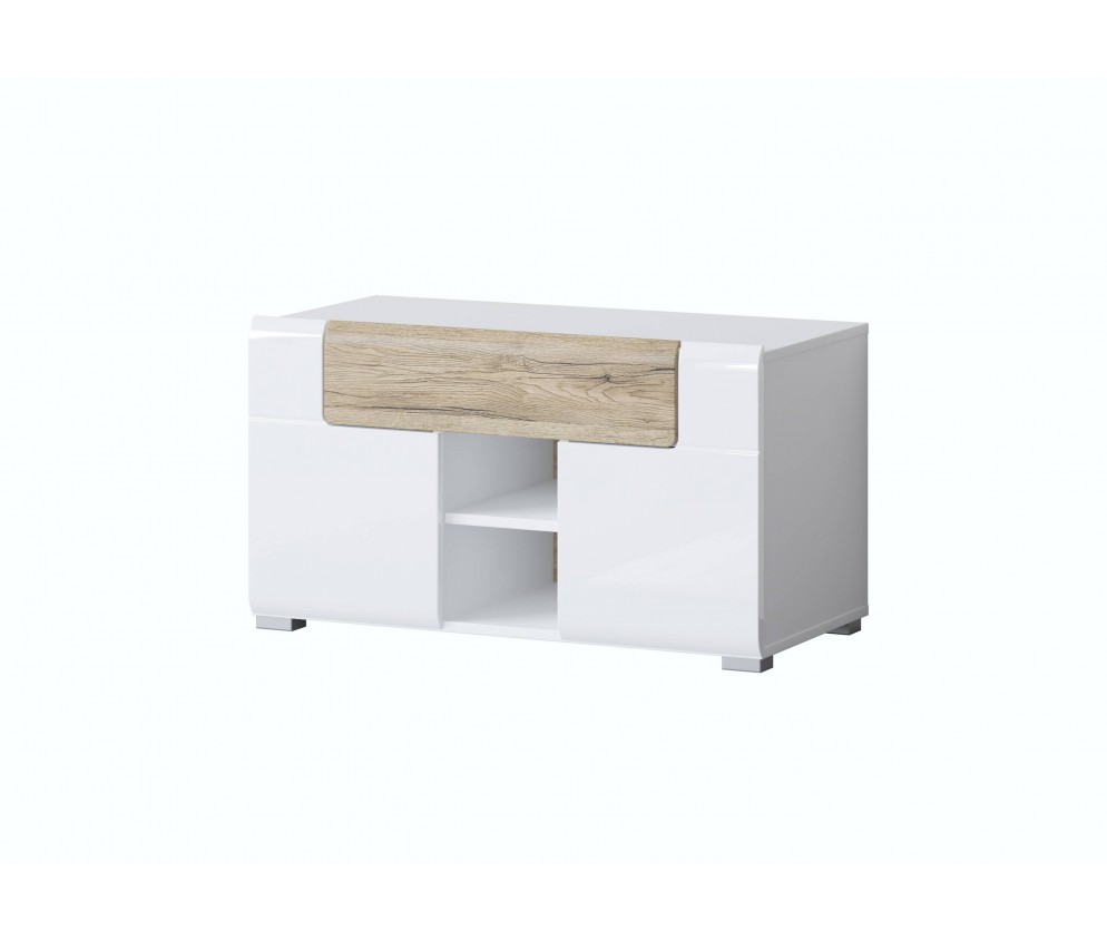 Komoda niska 2D1SZ Tamariso 83 Biały Połysk/San Remo