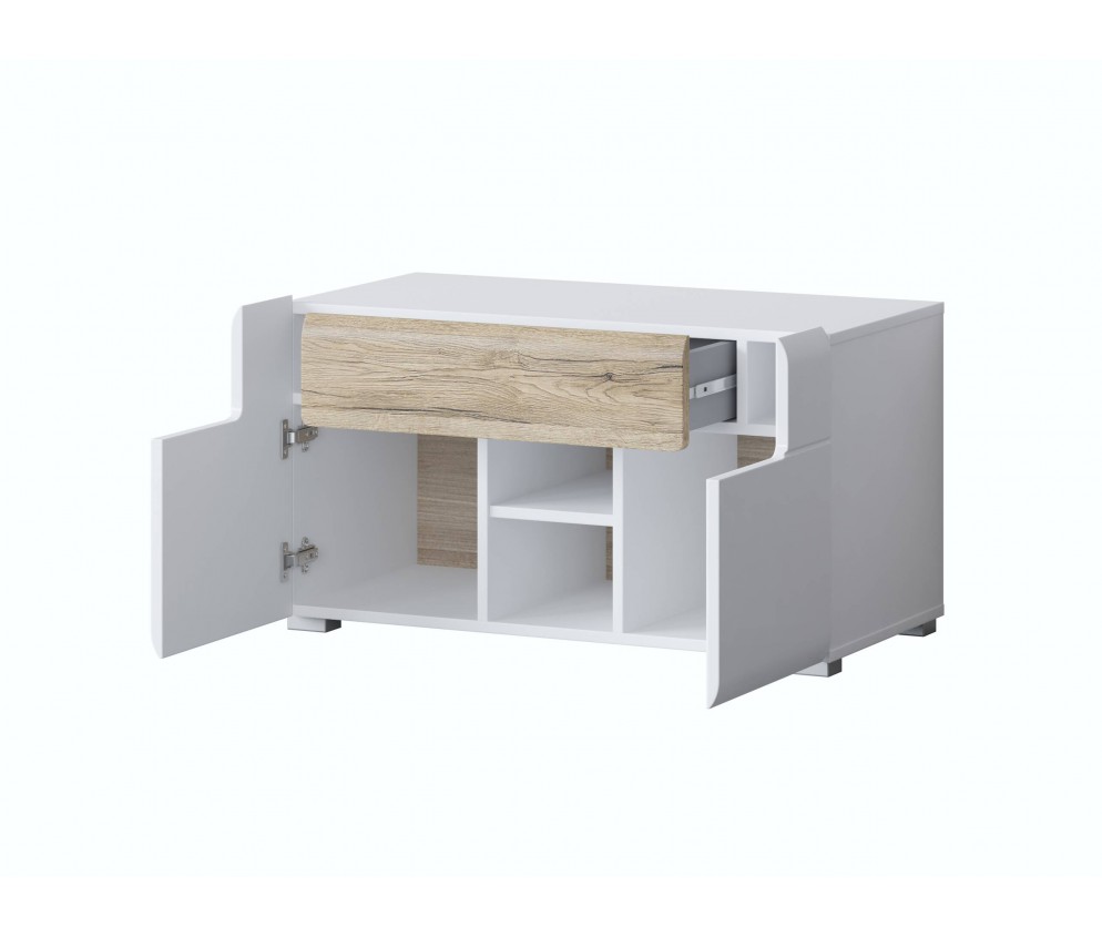 Komoda niska 2D1SZ Tamariso 83 Biały Połysk/San Remo