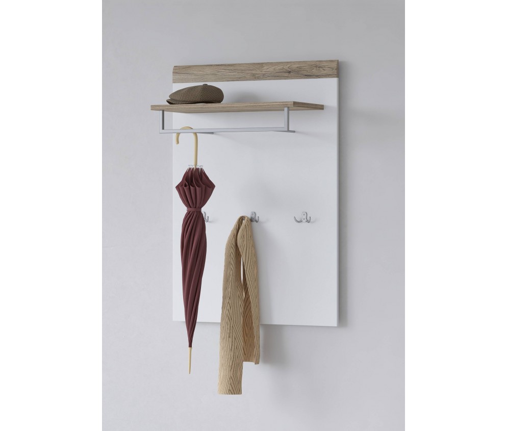 Panel z wieszakami Tamariso 83 Biały Połysk/San Remo