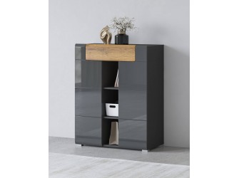 Komoda 2D1SZ Tamariso 83 Antracyt Połysk/dąb Grandson