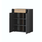 Komoda 2D1SZ Tamariso 83 Antracyt Połysk/dąb Grandson