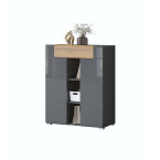 Komoda 2D1SZ Tamariso 83 Antracyt Połysk/dąb Grandson