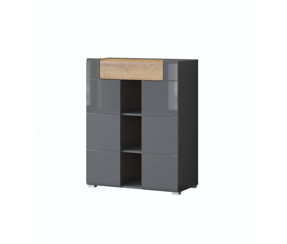 Komoda 2D1SZ Tamariso 83 Antracyt Połysk/dąb Grandson