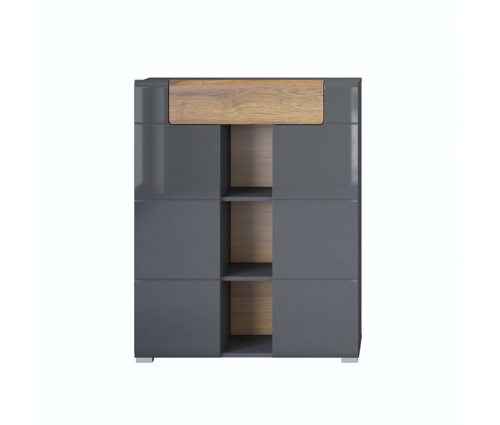 Komoda 2D1SZ Tamariso 83 Antracyt Połysk/dąb Grandson