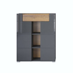 Komoda 2D1SZ Tamariso 83 Antracyt Połysk/dąb Grandson