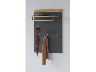 Panel z wieszakami Tamariso 83 Antracyt Połysk/dąb Grandson