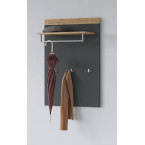 Panel z wieszakami Tamariso 83 Antracyt Połysk/dąb Grandson