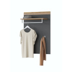 Panel z wieszakami Tamariso 83 Antracyt Połysk/dąb Grandson