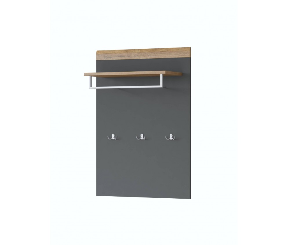 Panel z wieszakami Tamariso 83 Antracyt Połysk/dąb Grandson