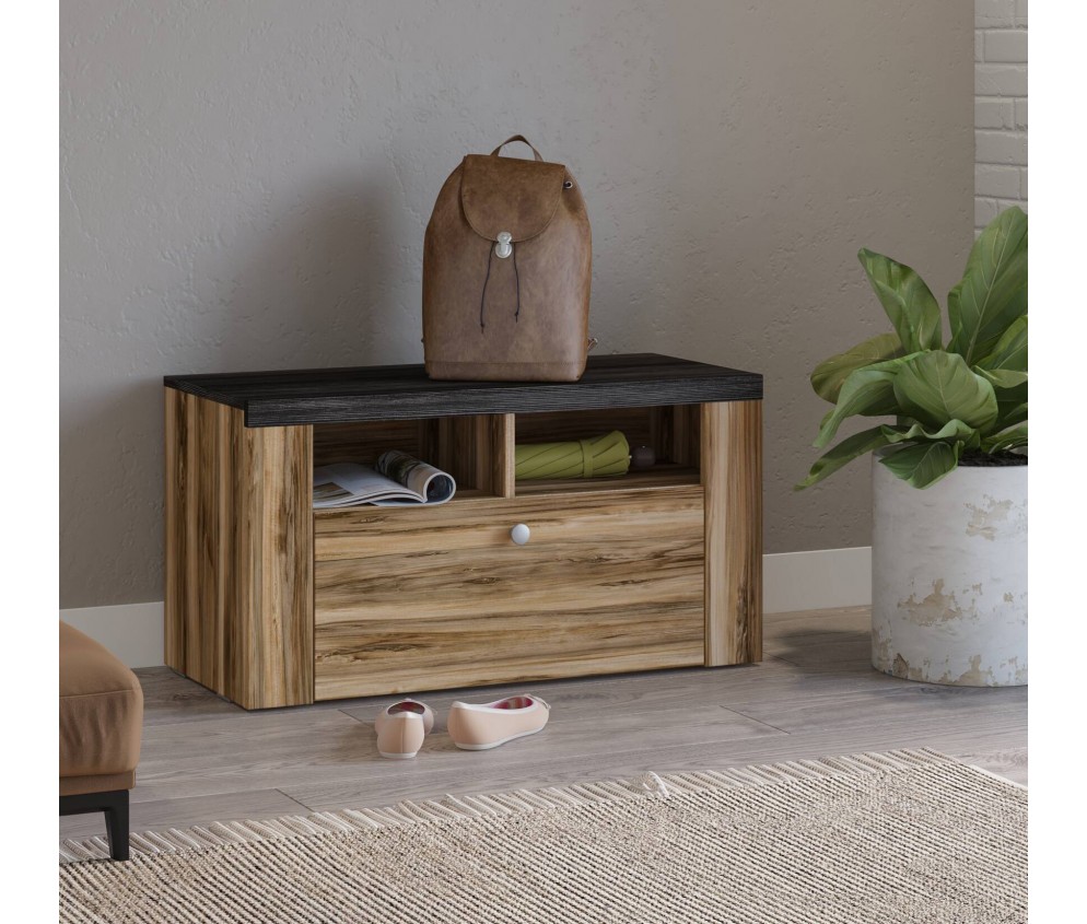 Niska komoda Lola 84 Satin nussbaum/ touchwood