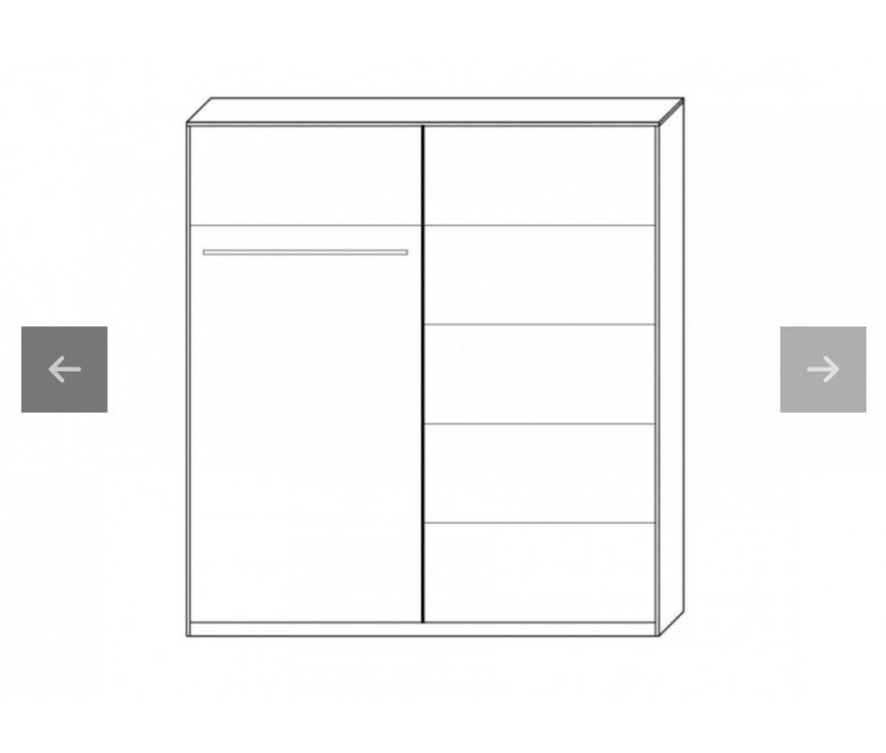 Szafa Amber 2D 200 dąb odwieczny/czarny