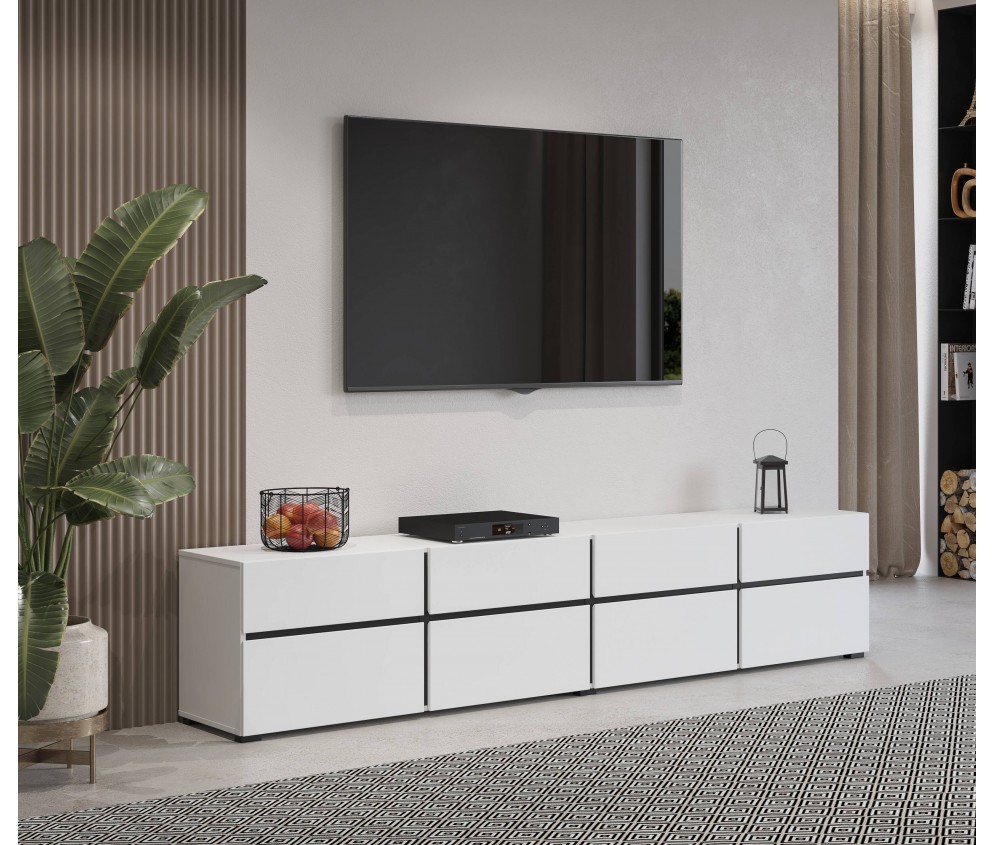 Szafka RTV Coma 225 biały/czarny