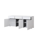 Komoda Coma 3D3S 180 biały/czarny