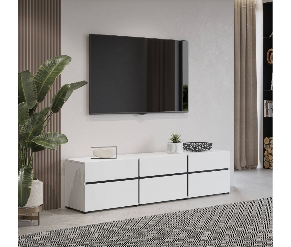 Komoda Coma 4D 119 biały/czarny