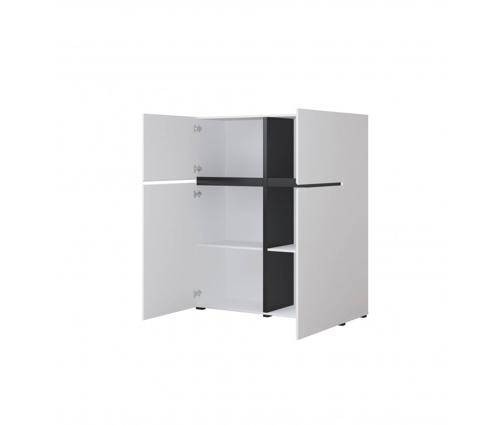 Komoda Coma 4D 119 biały/czarny