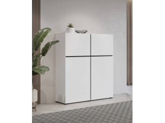 Komoda Coma 4D 119 biały/czarny