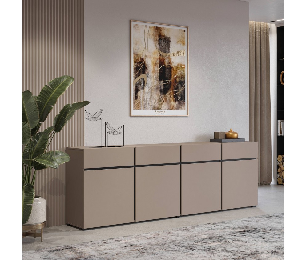 Komoda 4D4S Coma 225 congo/czarny