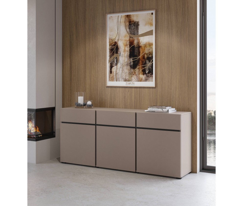 Komoda Coma 3D3S 180 congo/czarny