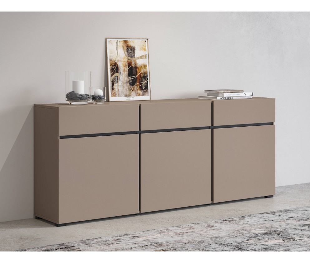 Komoda Coma 3D3S 180 congo/czarny