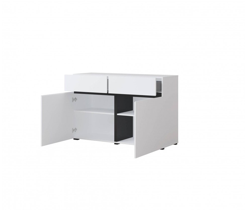 Komoda Coma 2D2S 119 biały/czarny