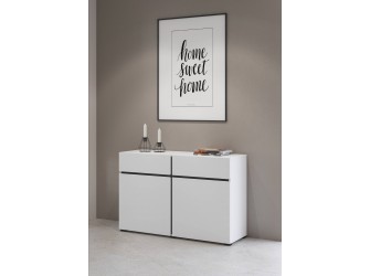 Komoda Coma 2D2S 119 biały/czarny