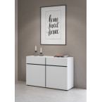 Komoda Coma 2D2S 119 biały/czarny