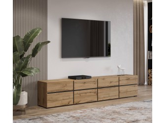 Szafka RTV Coma 225 dąb wotan/czarny