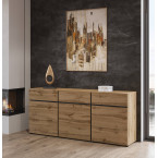 Komoda Coma 3D3S 180 dąb wotan/czarny