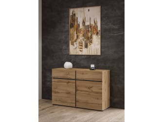 Komoda Coma 2D2S 119 dąb wotan/czarny