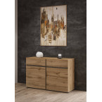 Komoda Coma 2D2S 119 dąb wotan/czarny