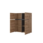 Komoda Coma 4D 119 dąb wotan/czarny