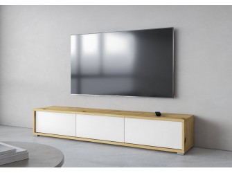 Szafka RTV Lolly 180 3D dąb aristan/biały