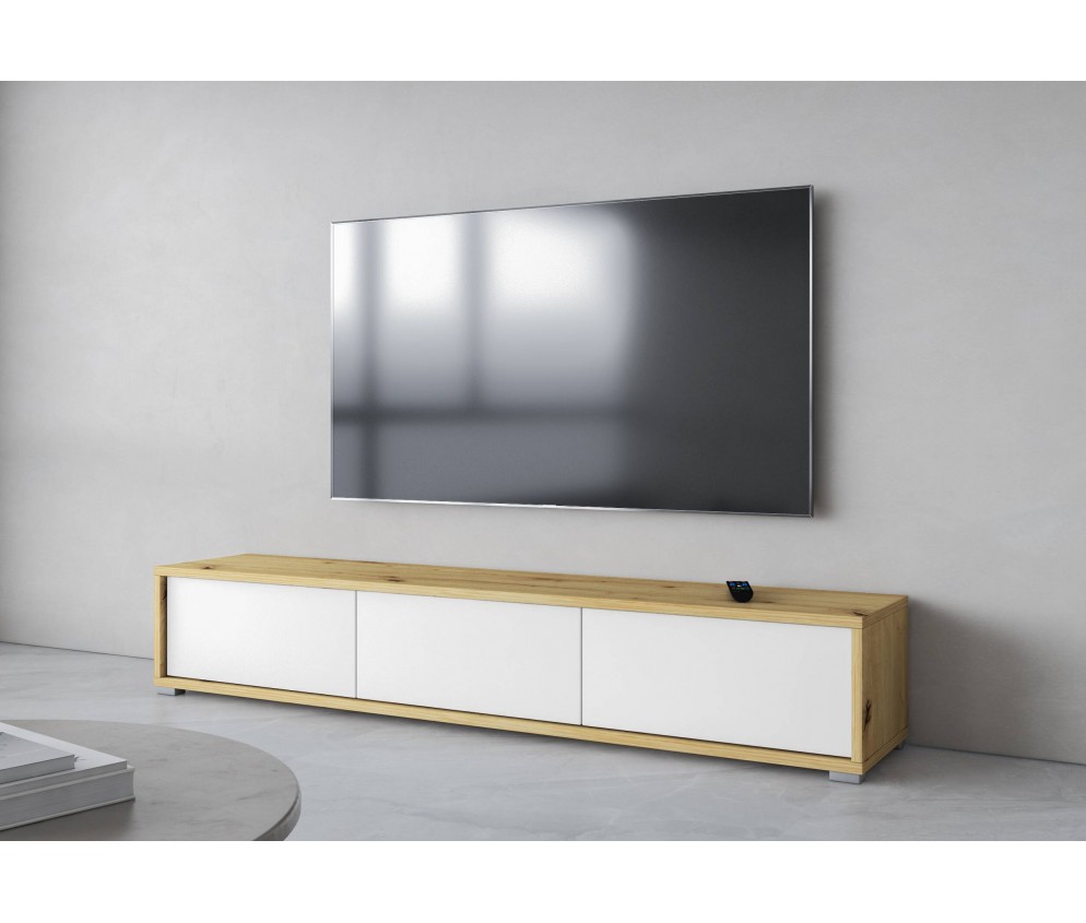 Szafka RTV Lolly 180 3D dąb aristan/biały